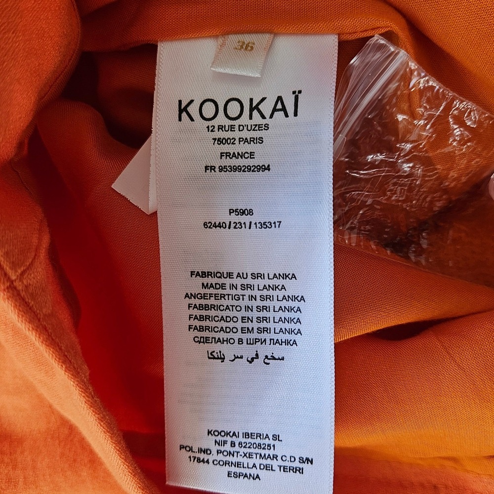 KOOKAÏ Orange Wide Leg Pants Women's Size 36 EU Tailored Trousers - Picture 4 of 12